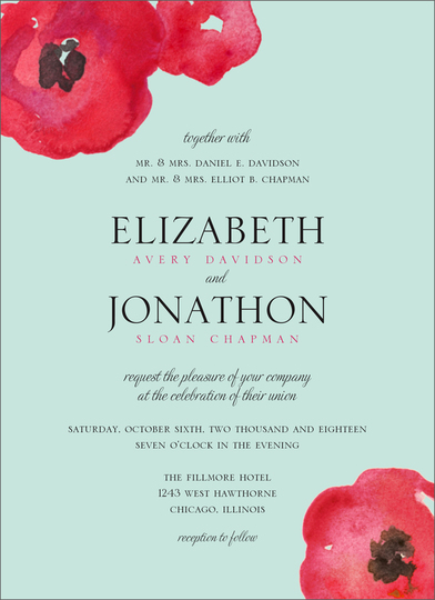 Painted Poppies Invitations